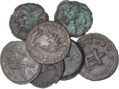 ROMAN COINS: ROMAN EMPIRE ROMAN COINS: ROMAN EMPIRE Roman Coins Lote 7 monedas Tetradracma (2), Antoniniano (4) y Semis. AE, Ve. Incluye 2 Tetradracmas Alejandría; 4 monedas Antoniniano: GALIENO, CLAU
