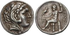 GREEK COINS Ancient Greece Tetradracma. 336-323 a.C. ALEJANDRO MAGNO. PELLA. MACEDONIA. Anv.: Cabeza de Hércules con piel de león a derecha. Rev.: Zeus entronizado a izquierda, delante y debajo la sil