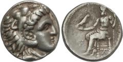 GREEK COINS Ancient Greece Tetradracma. 336-323 a.C. ALEJANDRO MAGNO. SARDES. Anv.: Cabeza de Hércules con piel de león a derecha. Rev.: Zeus entronizado a izquierda, detrás leyenda, delante F, bajo s