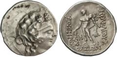 GREEK COINS Ancient Greece Tetradracma. Posterior al 148 a.C. CELTAS DEL DANUBIO. IMITACIONES DE THASOS. Anv.: Cabeza juvenil de Dionisos a derecha coronada de hojas de hiedra. Rev.: Hércules en pie c