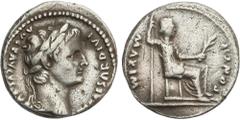 ROMAN COINS: ROMAN EMPIRE Roman Coins Denario. Acuñada el 14-37 d.C. TIBERIO. Anv.: TI. CAESAR DIVI AVG. F. AVGVSTVS. Cabeza laureada de Tiberio a derecha. Rev.: PONTIF. MAXIM. Livia sentada a derecha