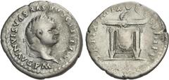 ROMAN COINS: ROMAN EMPIRE Roman Coins Denario. Acuñada el 80 d.C. TITO. Anv.: IMP. TITVS CAES. VESPASIAN. AVG. P.M. Cabeza laureada a derecha. Rev.: TR. P. IX. IMP. XV. COS. VIII. P. P. Rayo sobre mes