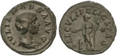 ROMAN COINS: ROMAN EMPIRE Roman Coins Denario. Acuñada el 223 d.C. JULIA MAESA. Anv.: IVLIA MAESA AVG. Busto a derecha. Rev.: SAECVLI FELICITAS. Felicidad en pie a izquierda con pátera y caduceo, a su