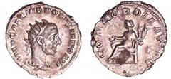 ROMAN COINS Volusien - Antoninien (251, Milan) - La Concorde A/ IMP CAE C VIB VOLVSIANO AVG Buste radié et drapé à droite. R/ CONCORDIA AVGG. La Concorde debout à gauche, tenant une patère et une doub