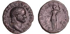 ROMAN COINS Vespasien - As (76, Rome) - L'Equité A/ IMP CAESAR VESPS AVG COS VII. Tête laurée de Vespasien à droite. R/ AEQVITAS AVGVST. L'Equité debout à gauche, tenant une balance et un sceptre. TTB