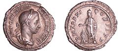 ROMAN COINS Alexandre Sévère - Denier (227, Rome) A/ IMP C M AVR SEV ALEXAND AVG Buste drapé et lauré à droite. R/ P M TR P VI COS II PP. Alexandre, lauré, debout à gauche, sacrifiant près d'un trépie