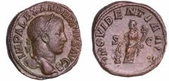 ROMAN COINS Alexandre Sévère - Sesterce (231, Rome) - La Prévoyance A/ IMP ALEXANDER PIVS AVG Buste nu et lauré à droite. R/ PROVIDENTIA AVG // SC. La Prévoyance debout à gauche, tenant deux épis et u