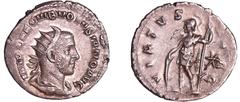 ROMAN COINS Volusien - Antoninien (Milan, 253) - La Valeur A/ IMP C C VIB VOLVSIANVS AVG Buste radié et drapé à droite. R/ VIRTVS AVGG. La Valeur debout à gauche, appuyée à un bouclier et tenant une h