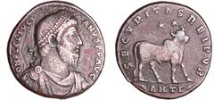 ROMAN COINS Julien II le Philosophe - Double maiorina (363, Antioche) - Le bœuf Apis A/ D N FL CL IVLIANVS P F AVG Buste diadémé, drapé et cuirassé à droite. R/ SECVRITAS REIPVB // (palme) ANTΓ (palme