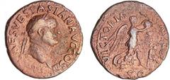 Vespasien - As (68-79, Rome) - La Victoire sur la Judée A/ IMP CAES VESPASIAN AVG COS III. Buste lauré à droite. R/ VICTORIA AVG // SC. Victoire tenant une couronne devant la Judée assise en train de 