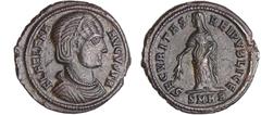 ROMAN IMPERIAL COINS Hélène - Centenionalis (Constantinople) A/ FL HELENA AVGVSTA. Buste drapé à droite. R/ SECVRITAS REIPVBLICE // SMHB. La Sécurité voilée, debout à droite, tenant un rameau baissé e
