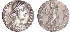 ROMAN IMPERIAL COINS Gratien - Silique (375-378, Trèves) A/ D N GRATIANVS P F AVG Buste diadémé à droite. R/ VRBS ROMA // TRPS. Rome assise à gauche, tenant une haste et un globe surmonté d'une Victoi