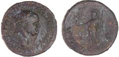 ROMAN COINS Vespasien - Sesterce (69-79, Rome) A/ IMP CAES VESPAS AVG PM TR P P P COS III. Tête laurée de Vespasien à droite. R/ ROMA // SC. Rome debout à gauche, tenant une Victoire et un sceptre. TT