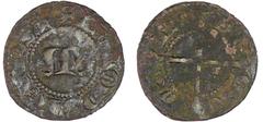FEUDAL COINS Les trois évêchés - Metz - 1/4 de denier A/ QVARTA DENAR Grand M. R/ MONETA ME croix coupant la légende. R TTB Bd.-SMCF.8686 Ar ; 0.51 gr ; 14 mm