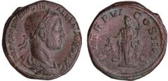 ROMAN COINS Alexandre Sévère - Sesterce (227, Rome) - L'Equité A/ IMP CAES M AVR SEV ALEXANDER AVG Buste lauré et drapé à droite. R/ P M TR P VI COS II P P. L'Equité debout à gauche tenant une balance