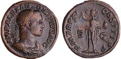 ROMAN COINS Alexandre Sévère - Sesterce (232, Rome) - Le Soleil A/ IMP ALEXANDER PIVS AVG Buste drapé et lauré à droite. R/ P M TR P XI COS III P P. Le Soleil radié, marchant à gauche, levant la main 