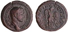 ROMAN COINS Alexandre Sévère - As (230, Rome) A/ IMP SEV ALEXANDER AVG Buste lauré à droite. R/ VICTORIA AVGVSTI - SC. La Victoire debout à droite, le pied sur un casque, écrivant VOT X sur un bouclie