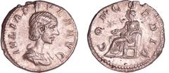 ROMAN COINS Julia Paula - Denier (220, Rome) - La Concorde A/ IVLIA PAVLA AVG Buste nu et drapé à droite. R/ CONCORDIA. La Concorde assise à gauche, tenant une patère. Une étoile devant le siège. TTB+