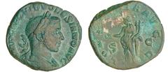 ROMAN COINS Volusien - Sesterce - La Concorde A/ IMP CAE C VIB VOLVSIANO AVG Buste lauré et drapé à droite. R/ CONCORDIA AVGG. La Concorde debout à gauche, tenant une patère et une double corne d'abon