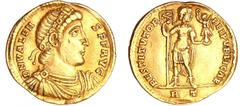 ROMAN COINS Valens - Solidus (364, Rome) A/ D N VALENS - PER F AVG Buste diadémé, drapé et cuirassé à droite. R/ RESTITVTOR - REIPVLICAE - (chrisme) | - // RT L'Empereur debout de face, tourné à droit