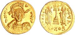 BYZANTINE COINS Constantinus IV - Solidus (668-685, Constantinople) A/ dN CONYS P. Buste diadémé et cuirassé de Constantin IV de face, tenant de la main droite une lance placée sur l'épaule et un bouc