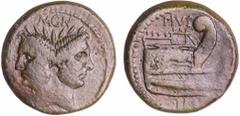 ROMAN COINS Sextus Pompée - As (43-36 av. J.-C.) A/ MAGN Tête de Janus. R/ PIVS // IMP Proue de navire. TTB RRC.479.1-RCV.1394 ($480) Ae ; 18.38 gr ; 28 mm .