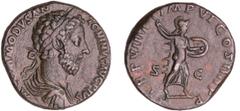 ROMAN COINS Commode - Sesterce (183-184, Rome) - Pallas A/ M COMMODVS ANTONINVS AVG PIVS. Buste lauré à droite. R/ P M TR P VIIII IMP VI COS IIII P P. Pallas debout à droite. TTB C.916 Ae ; 21.08 gr ;