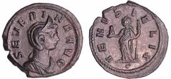 ROMAN COINS Séverine - Denier (275, Rome) - Vénus A/ SEVERINAE AVG Tête diadémée et drapée à droite, sur un croissant. R/ VENVS FELIX - Γ. Vénus debout à gauche, tenant une pomme et un sceptre. SUP C.