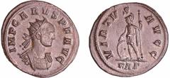 ROMAN COINS Carus - Aurélianus (Rome) A/ IMP CARVS P F AVG Buste radié et cuirassé à droite. R/ VIRTVS AVGG // KAΓ Soldat casqué à gauche, appuyé sur un bouclier et tenant une haste. SUP C.110-RCV.46 