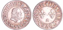 ROYAL FRENCH COINS - Hugues Capet to Henri IV Henri III (1574-1589) - Denier tournois - 1578 A (Paris) essai en argent A/ + HENRI. III. R. DE. FRAN. ET. POL. Buste au col plat à droite, lauré, barbu, 