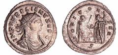 ROMAN COINS Aurélien - Aurélianus (272, Serdica) Bill ; 3.40 gr ; 23 mm A/ IMP AVRELIANVS AVG Buste radié et cuirassé à droite. R/ IOVI CONSER // *S. Aurélien debout à droite, tenant une haste et se p