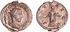 ROMAN COINS Volusien - Antoninien (252, Milan) - La Santé A/ IMP CAE C VIB VOLVSIANO AVG Buste radié et drapé à droite. R/ SALVS AVGG. La Santé debout à droite, nourrissant un serpent qu'elle tient da