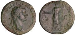 ROMAN COINS Domitien - Dupondius (82, Rome) - Pallas A/ IMP CAES DIVI VESP F DOMITIAN AVG PM. Tête radiée à droite. R/ TR P COS VIII DES VIIII P P S C. Pallas debout à gauche, tenant un foudre et une 