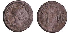 ROMAN COINS Carus - Aurélianus (282-283, Cyzique) A/ IMP C M AVR CARVS P F AVG Buste radié et cuirassé à droite. R/ CLEMENTIA TEMP // Δ Carus debout à droite recevant une Victoire de Jupiter debout à 