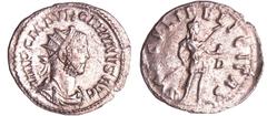 ROMAN COINS Carin - Aurélianus (284, Lyon) - Carin debout A/ IMP C M AVR CARINVS AVG Buste radié et drapé à droite. R/ SAECVLI FELICITAS -|D. Carin debout à droite, tenant un globe et une haste transv