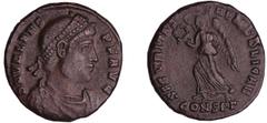 ROMAN COINS Valens - Nummus (Constantinople) A/ D N VALENS P F AVG Buste diadémé et drapé à droite. R/ SECVTITAS REIPVBLICAE // COMSPT. La Victoire marchant à gauche, tenant une couronne et une palme.