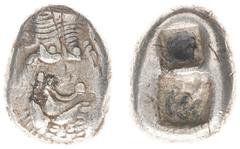 Asia Minor Asia Minor - Lydia - Kings of Lydia / Kroisos - AR Half Stater (Sardes c. 560-546 BC, 4.81 g) - Confronted foreparts of a lion (left) and a bull (right) / Two incuse squares of unequal size