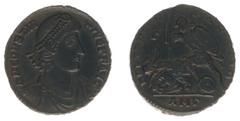 Roman Imperial Coinage Roman Imperial Coinage - Constantius II (324-361) - AE Centenionalis (Antioch, 3rd officina, AD 350-355, 5.07 g) - DN CONSTANTIVS PF AVG Pearl-diademed, draped and cuirassed bus