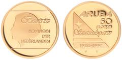 Gold coins - mail bid sale Gold coins - mail bid sale - Aruba - 50 Florin 1991 'Status Aparte' - Gold - Proof