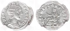Roman Imperial Coinage Roman Imperial Coinage - Julia Soaemias (mother of Elagabalus) - AR Denarius (Rome, 2.99g) - IVLIA SOAEMIAS AVG Draped bust right / VENVS CAELESTIS Venus seated left on throne, 