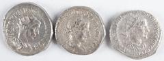 Ancient coins in lots - - Roman coinage Ancient coins in lots - - Roman coinage - A small lot of 3 Antiochian Roman AR Tetradrachms: Philippos I, Gordianus III and Volusianus - in total 3 coins in avg