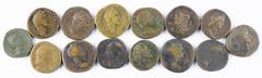 Ancient coins in lots - Roman coinage Ancient coins in lots - Roman coinage - A small collection Roman bronze coinage with 7 x Sestertius of Antoninus Pius (incl. slow quadriga left, RIC III 767a), 2 