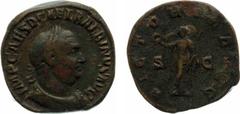 Balbinus (238) - AE Sestertius (Rome, 19.62 gr.) - Laureate, draped and cuirassed bust right / Victory stg. facing, head left, holding wreath and palm (RIC V 25) - a.VF / rev. weakly struck but appeal