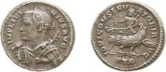 Roman Imperial Coinage - Licinius I (308-324) - BI Argenteus (Trier 312-313, 3.10 gm.) - Laureate, draped and cuirassed bust left holding scepter and thunderbolt / IOVI CONSERVATORI AVG Jupiter holdin