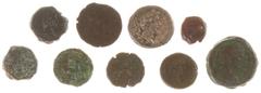 Ancient coins in lots - Alexandrian coinage - A small collection of animals and mythological creatures on 9 coins of Traianus, Hadrianus, Antoninus Pius and Marcus Aurelius, all with descriptions - pl