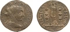 Roman Imperial Coinage - Aemilianus (253) - Pisidia / Antiochia - AE21 (7.05 g) - Radiate, draped and cuirassed bust right / ANTIOCH LCO Aquila between two signa - a.VF