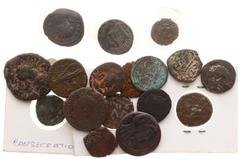 Ancient coins in lots - Lot with appr. 16 mainly ancient bronze coins from different areas and times including 3 Antoniniani, an As of Marcus Aurelius, some Oriental, etc. in F to VF - added 1 Ptolema