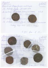 Ancient coins in lots - A lot with 6 bronze coins of the Artuqids of Mardin, 1 bronze of the Zengid Atabegs of Mosul and 2 bronze coins of the Ayyubid - totally 9 coins in F to F/VF