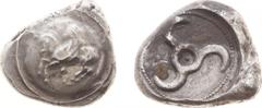 Asia Minor - Lycia - Dynasts of Lycia / Uncertain dynast - AR Stater (Ca 480-430 BC, 9.82 g) - Pegasos flying left, pellet below, all on shield / Triskeles in circular incuse (SNG von Aul. 4089) - VF/