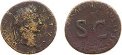 Roman Imperial Coinage - Nerva (96-98) - Restitution issue in honour of Divus Augustus - AE Sestertius (Rome AD 96, 25.27 g) - Laureate head right / IMP NERVA CAESAR AVGVSTVS REST around SC (RIC (Nerv